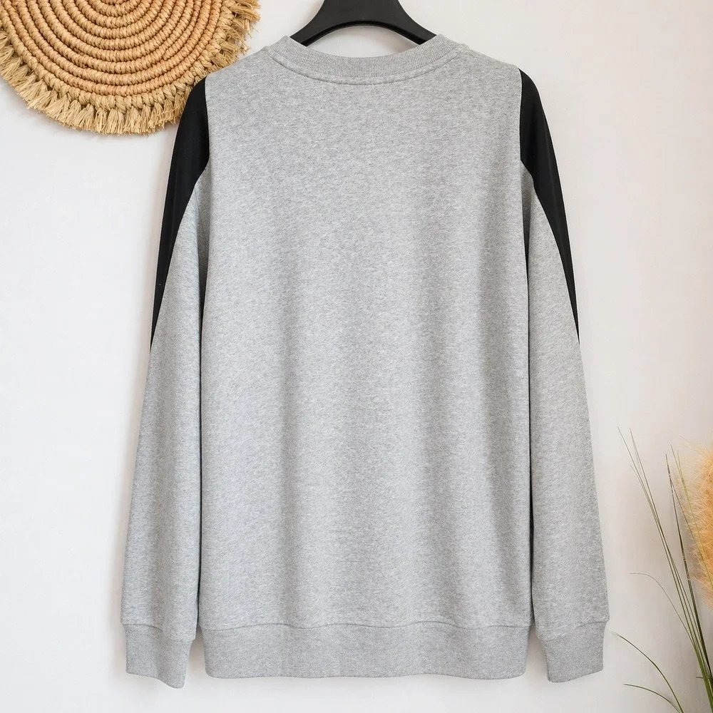 Adidas Mens Future Icons FI BOS Gray Logo Crewneck Sweatshirt SZ Large Gorpcore